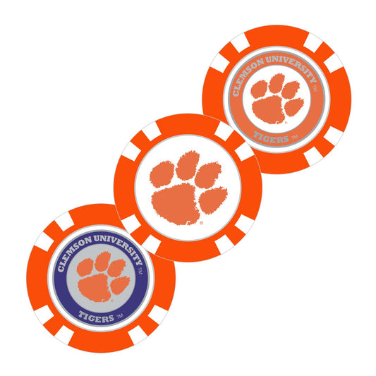 Team Golf Clemson Ball Markers - Golf Chip Marker -