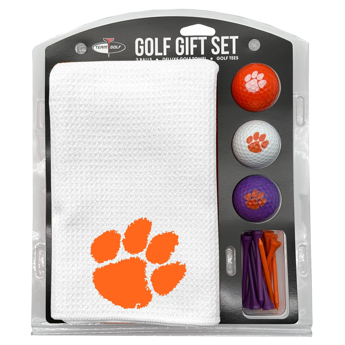 Team Golf Clemson Golf Gift Sets - Microfiber Towel Gift Set - White -