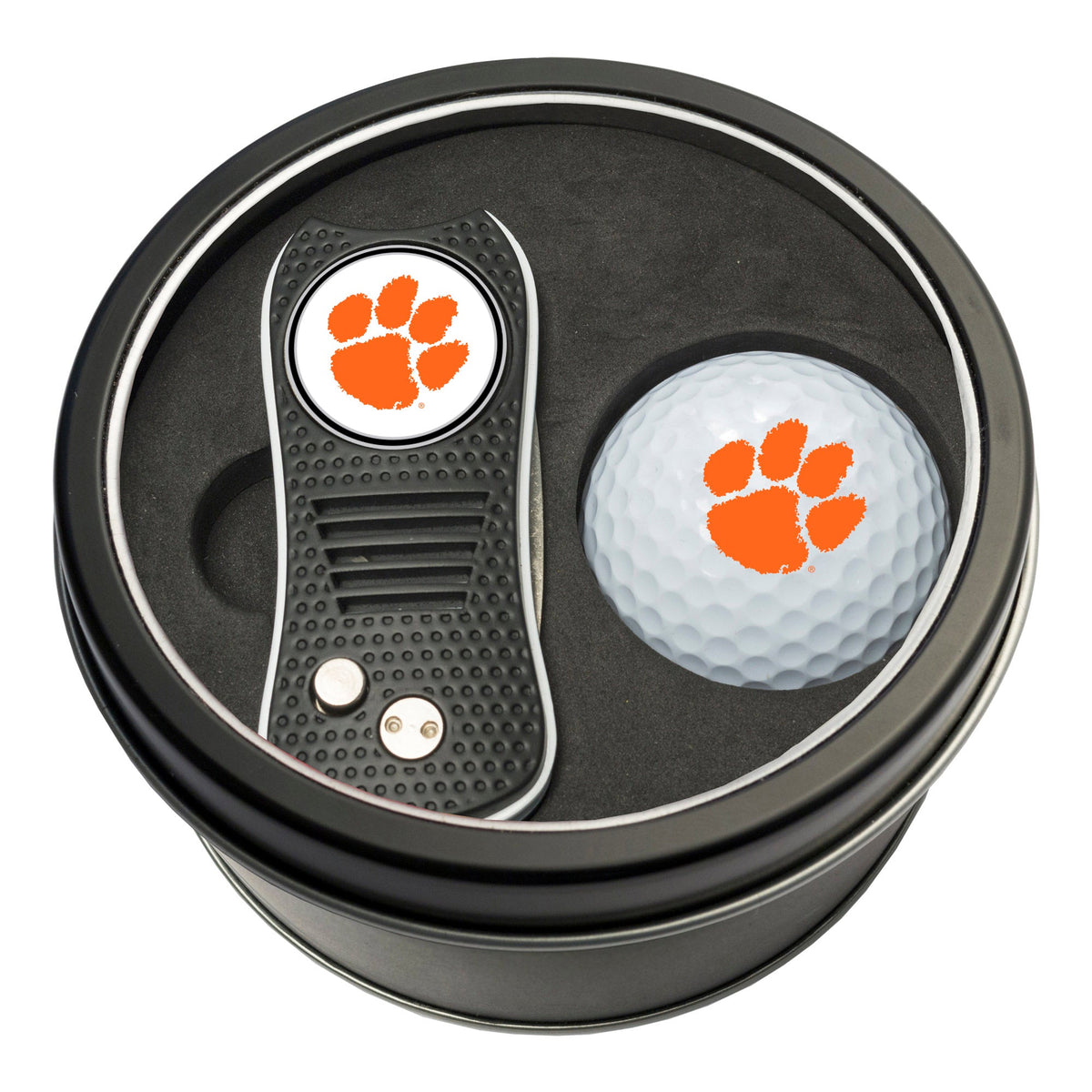 Team Golf Clemson Golf Gift Sets - Tin - Divot Tool & Golf Ball -
