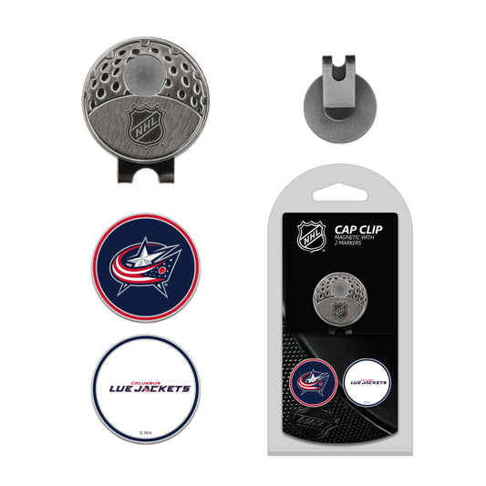 Team Golf COLM Blue Jackets Ball Markers - Hat Clip w 2 Ball Markers -
