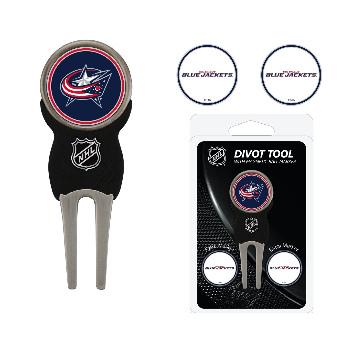 Team Golf COLM Blue Jackets Divot Tools - Signature Divot Tool Pack -