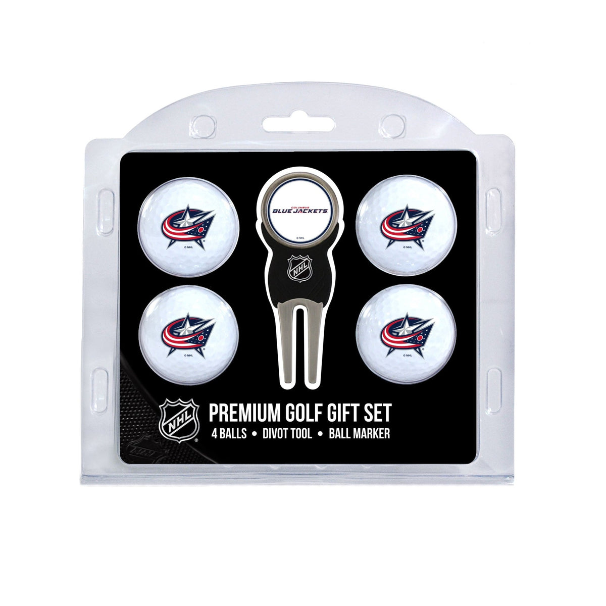 Team Golf COLM Blue Jackets Golf Gift Sets - 4 Ball Gift Set -