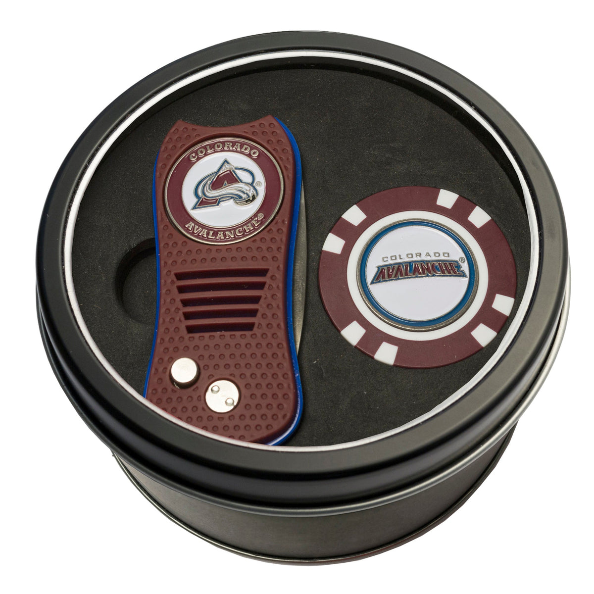 Team Golf COLO Avalanche Golf Gift Sets - Tin - Divot Tool & Poker Chip -