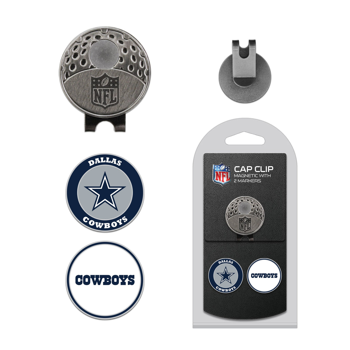 Team Golf DAL Cowboys Ball Markers - Hat Clip - 2 markers -