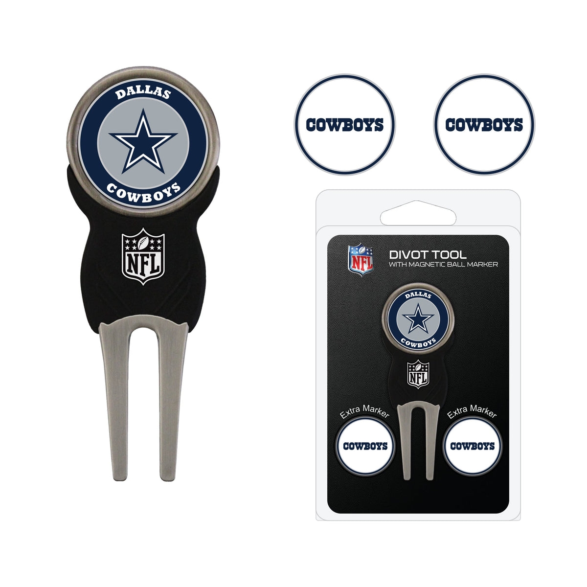 Team Golf DAL Cowboys Divot Tools - Signature Divot Tool Pack -