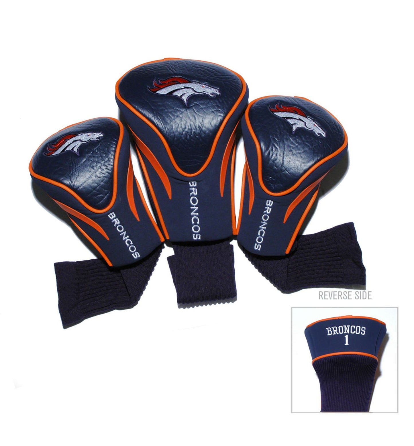 Team Golf Denver Broncos DR/FW Headcovers - 3 Pack Contour - Embroidered