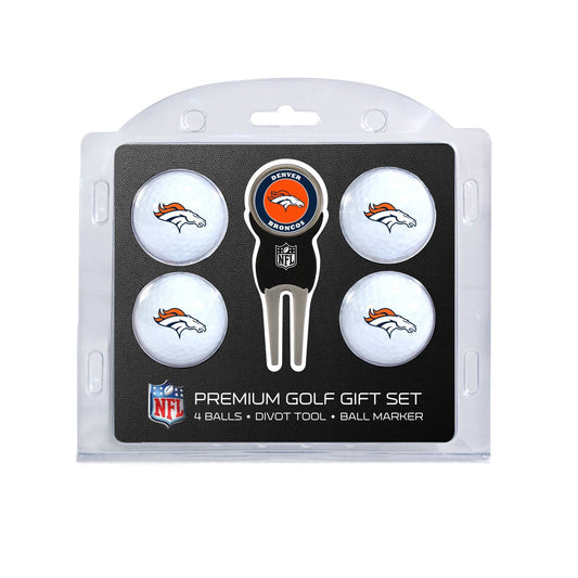 Team Golf Denver Broncos Golf Gift Sets - 4 Ball Gift Set -