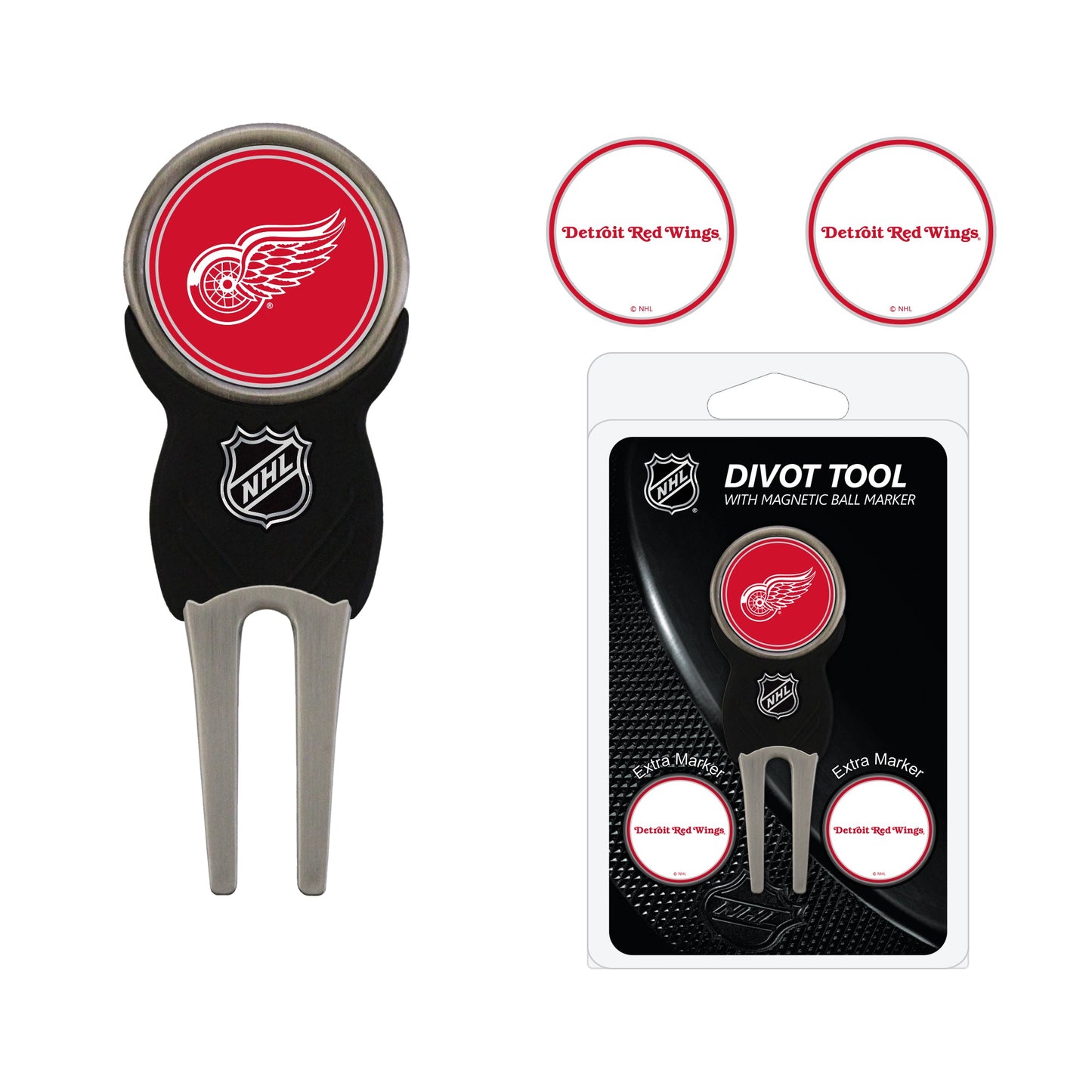 Team Golf DET Red Wings Divot Tools - Signature Divot Tool Pack -