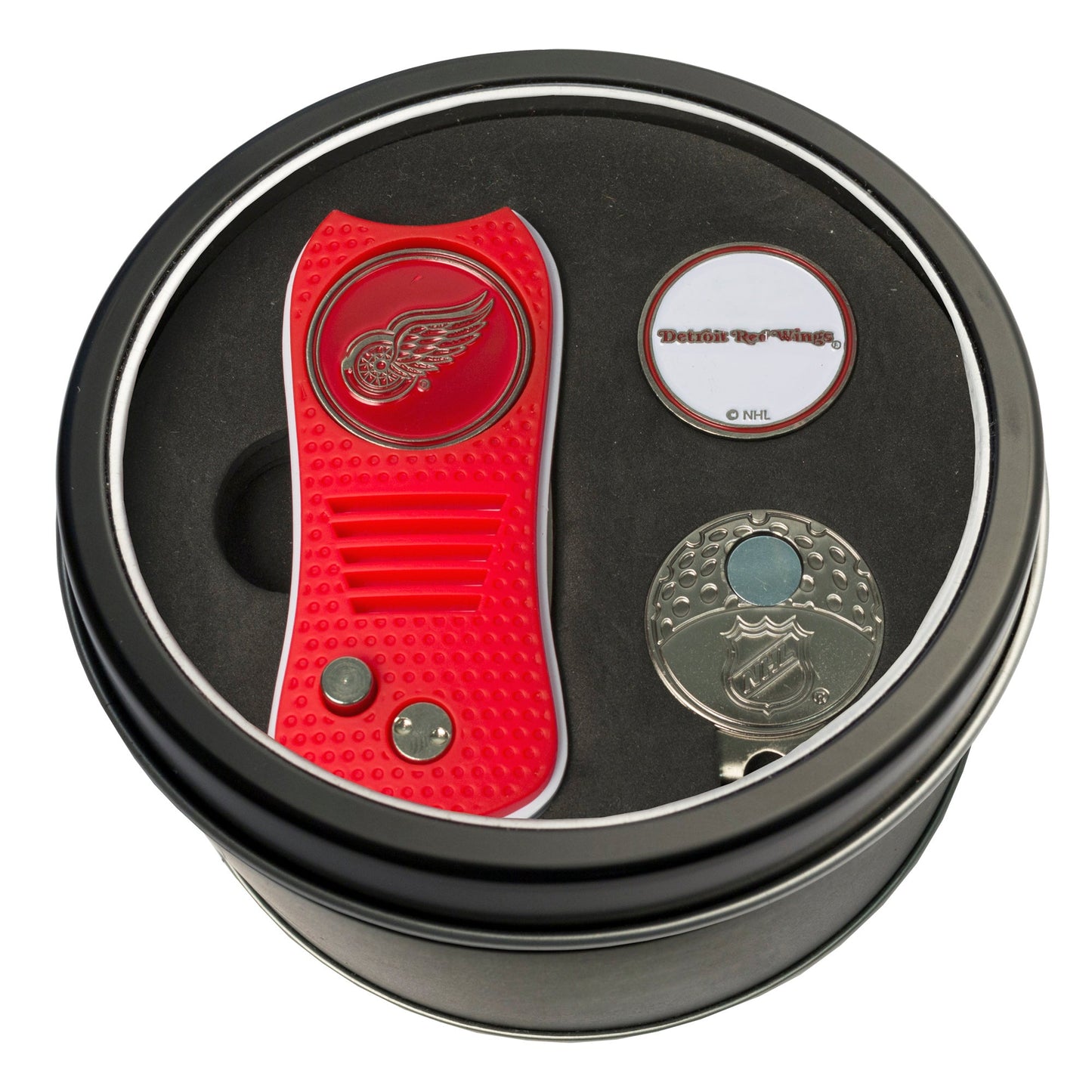 Team Golf DET Red Wings Golf Gift Sets - Tin - Divot Tool & Hat Clip -
