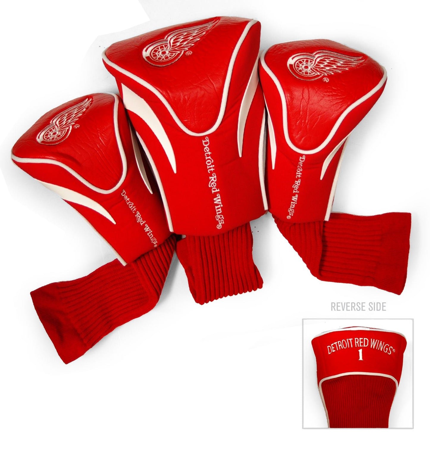Team Golf Detroit Red Wings DR/FW Headcovers - 3 Pack Contour - Embroidered