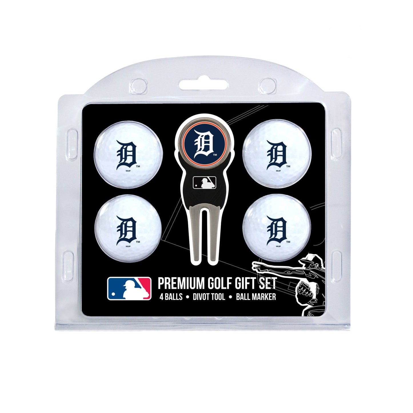 Team Golf Detroit Tigers Golf Gift Sets - 4 Ball Gift Set -