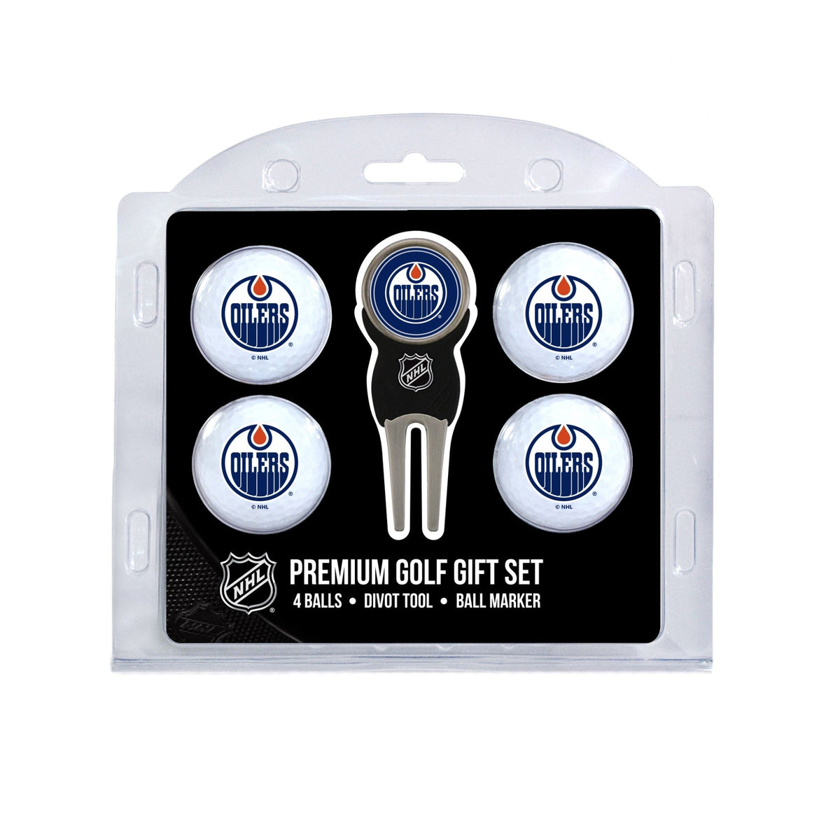 Team Golf Edmonton Oilers Golf Gift Sets - 4 Ball Gift Set -