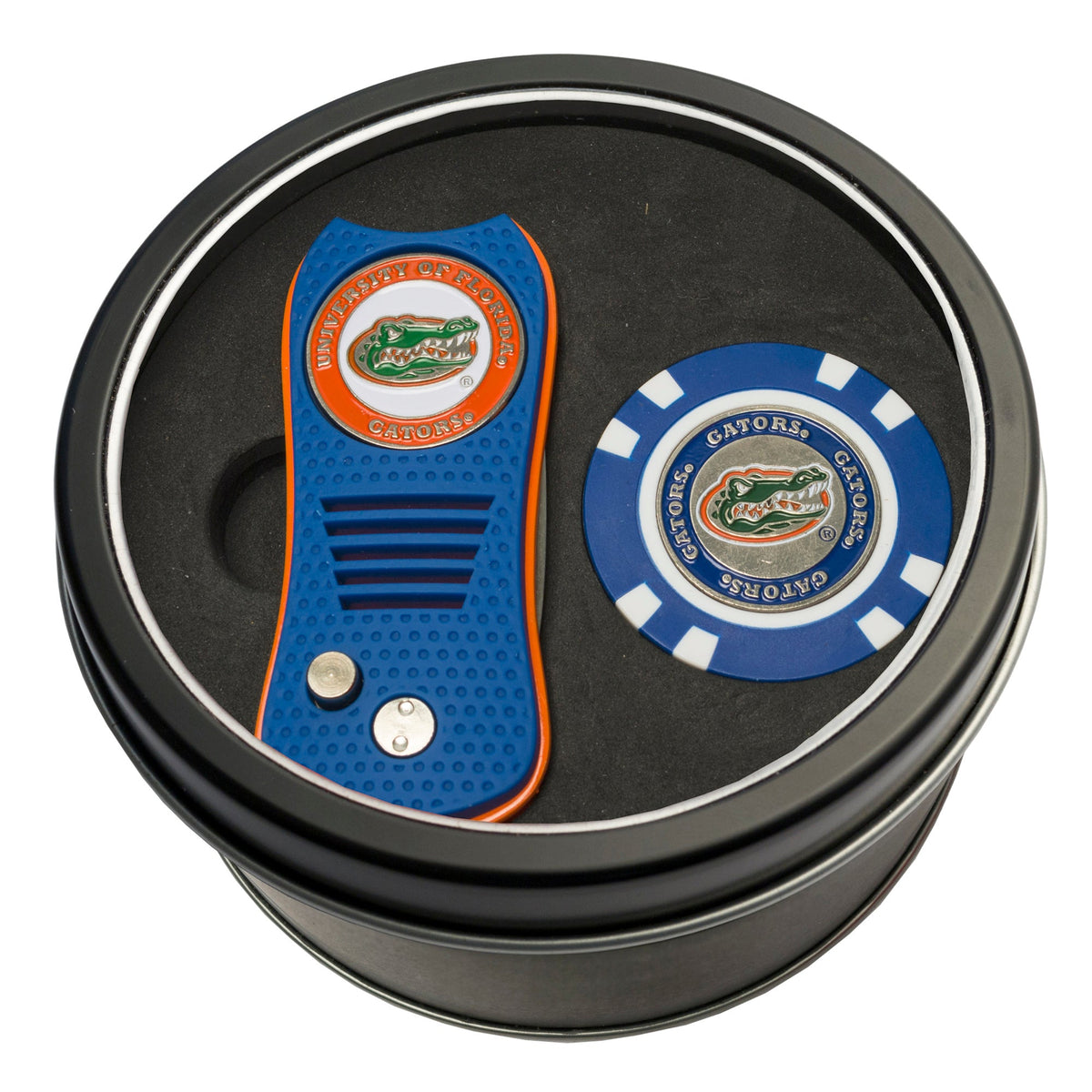 Team Golf Florida Golf Gift Sets - Tin - Divot Tool & Poker Chip -