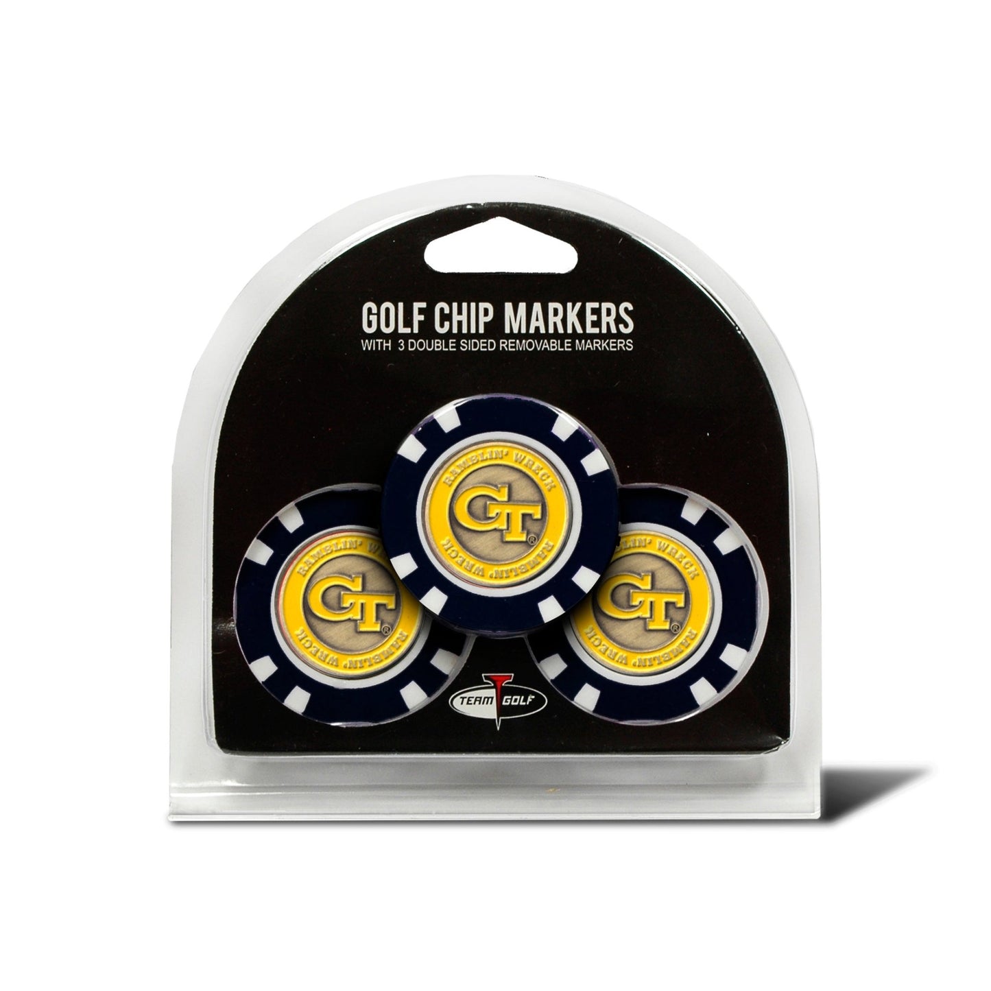 Team Golf Georgia Tech Ball Markers - 3 Pack Golf Chip Markers -
