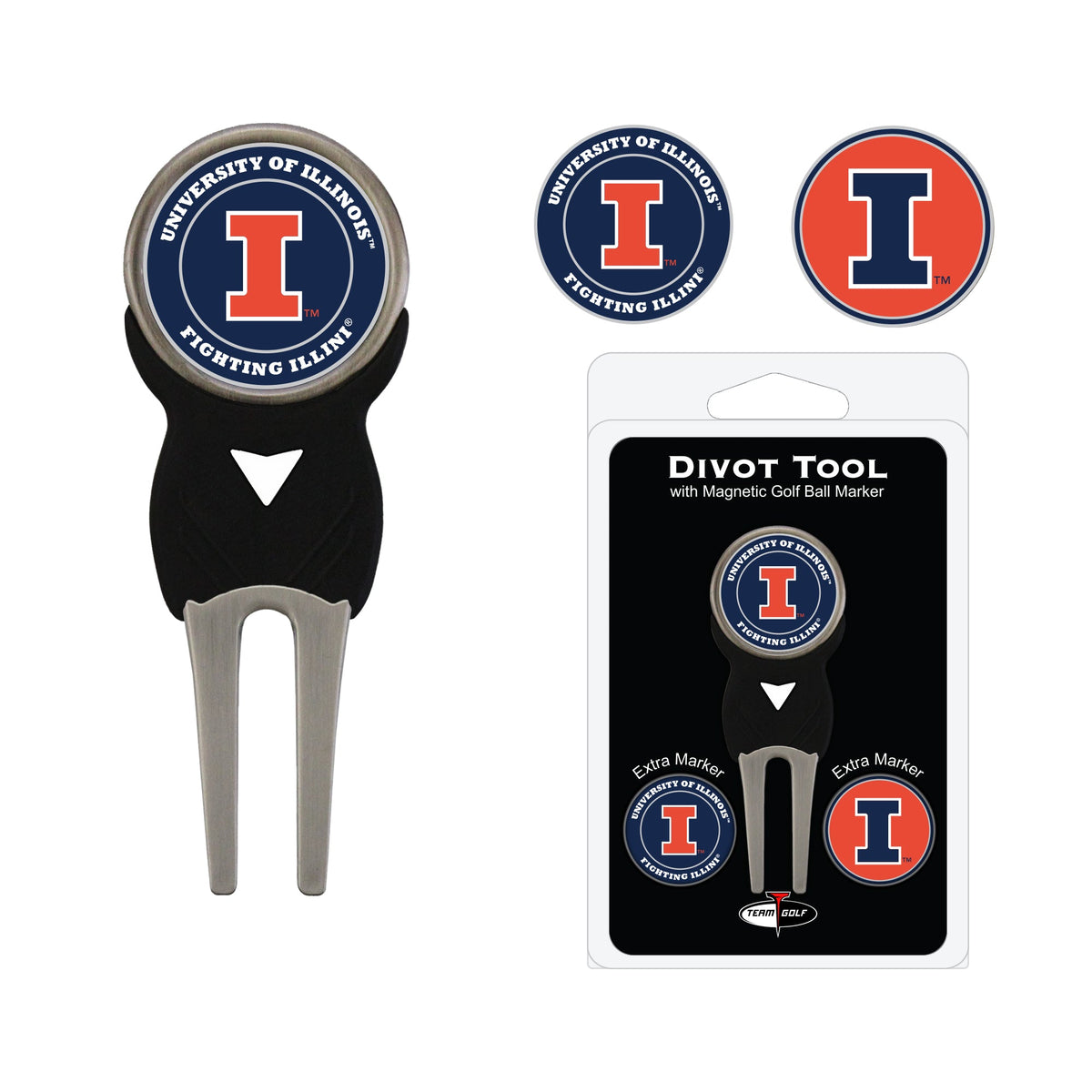 Team Golf Illinois Divot Tools - Signature Divot Tool Pack -