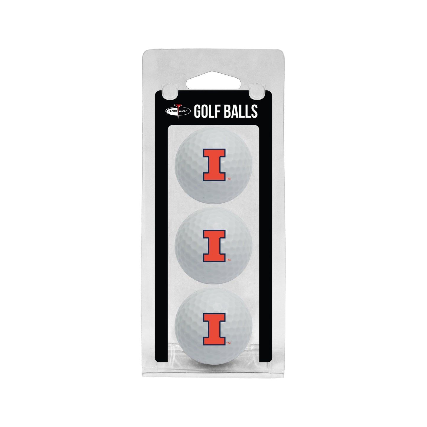 Team Golf Illinois Golf Balls - 3 Pack - White