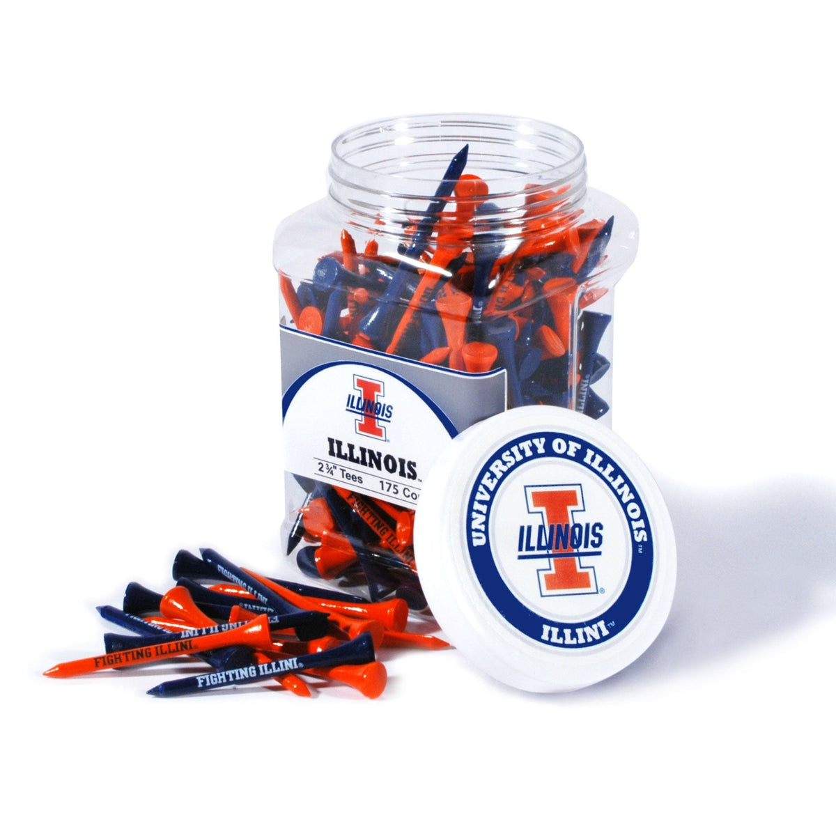 Team Golf Illinois Golf Tees - 175 Tee Jar -