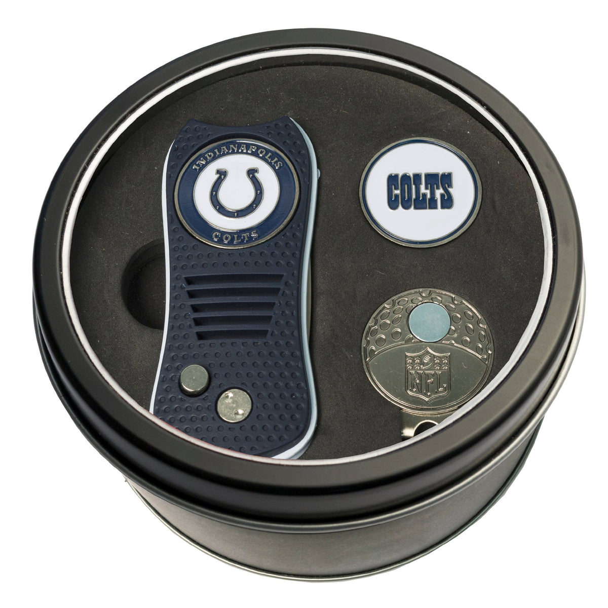 Team Golf Indianapolis Colts Golf Gift Sets - Tin-Divot Tool & Hat Clip -