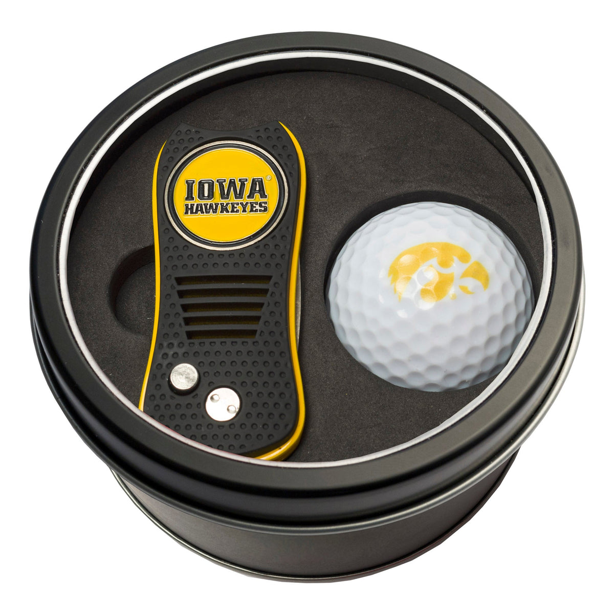 Team Golf Iowa Golf Gift Sets - Tin - Divot Tool & Golf Ball -