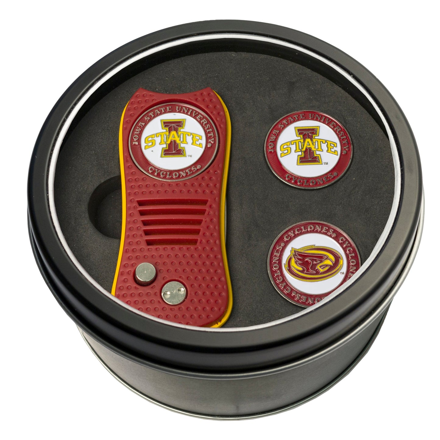Team Golf Iowa St Golf Gift Sets - Tin - Divot Tool & 2 Markers -