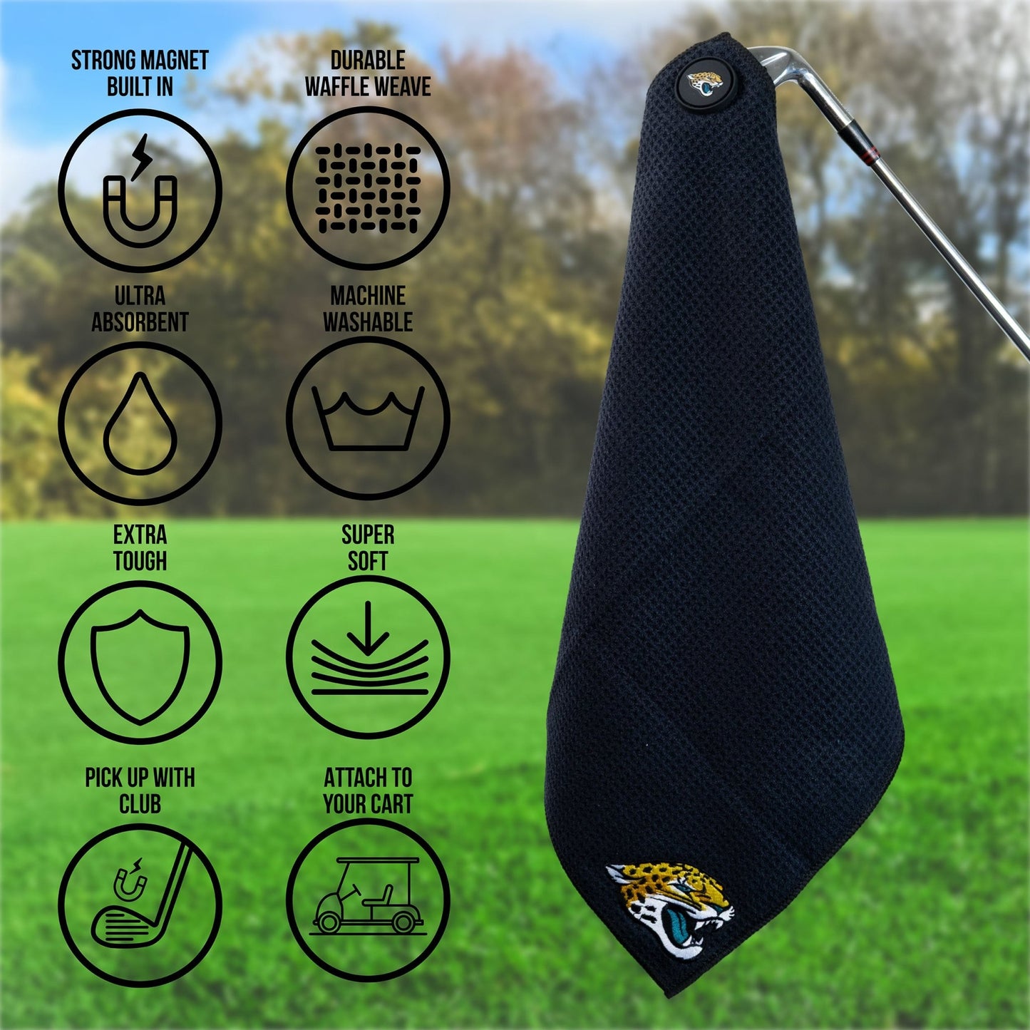 Team Golf Jacksonville Jaguars Magnetic Golf Towel - Team Golf USA