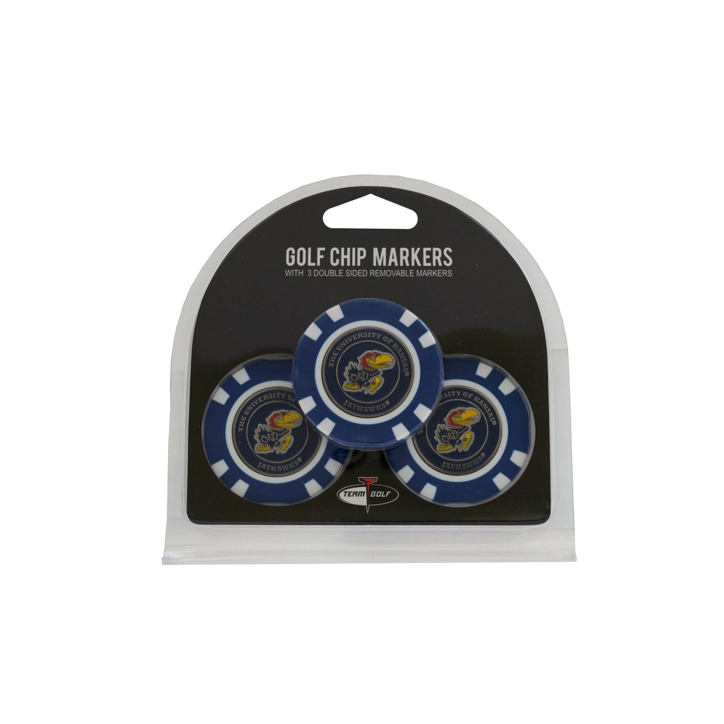 Team Golf Kansas Ball Markers - 3 Pack Golf Chip Markers -