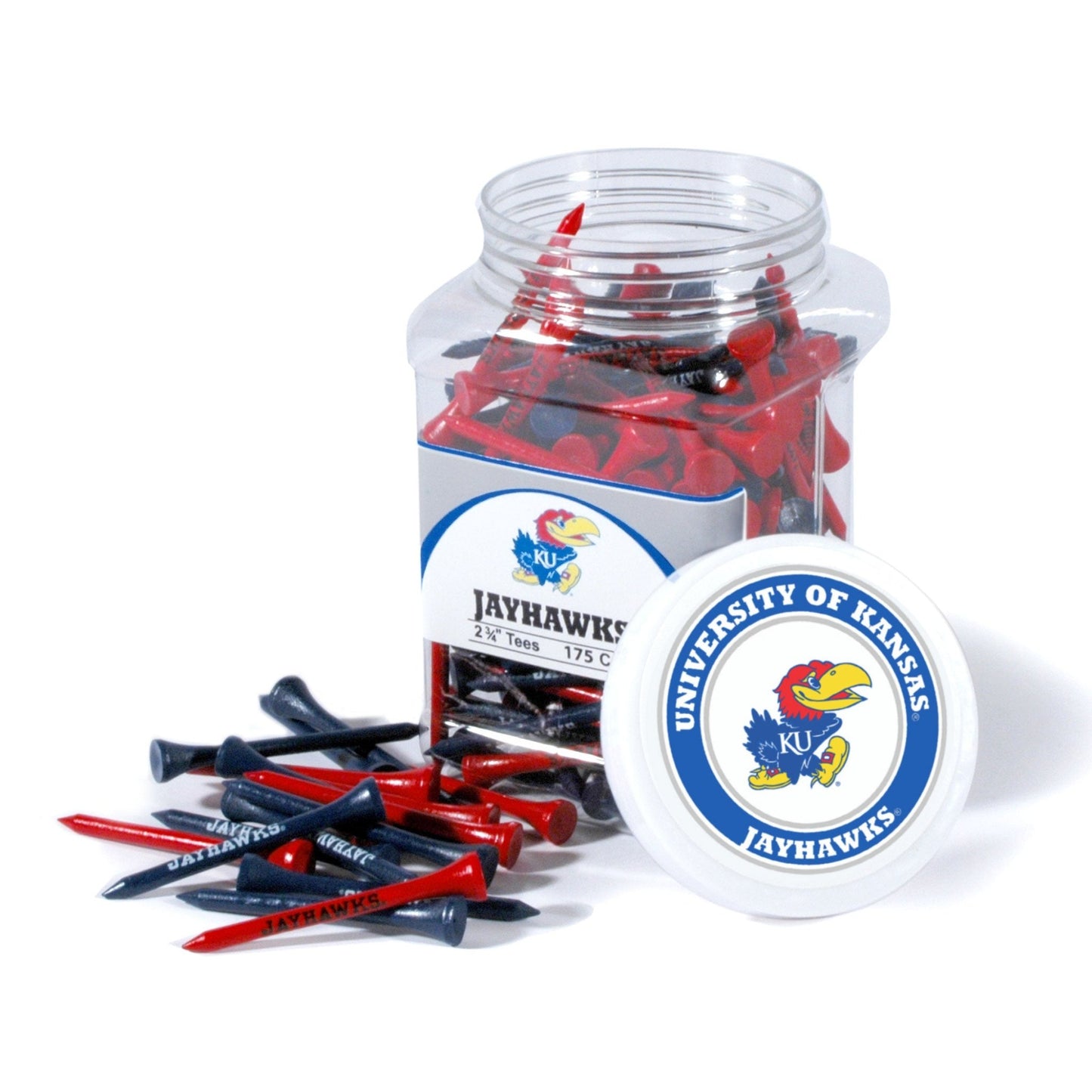 Team Golf Kansas Golf Tees - 175 Tee Jar -
