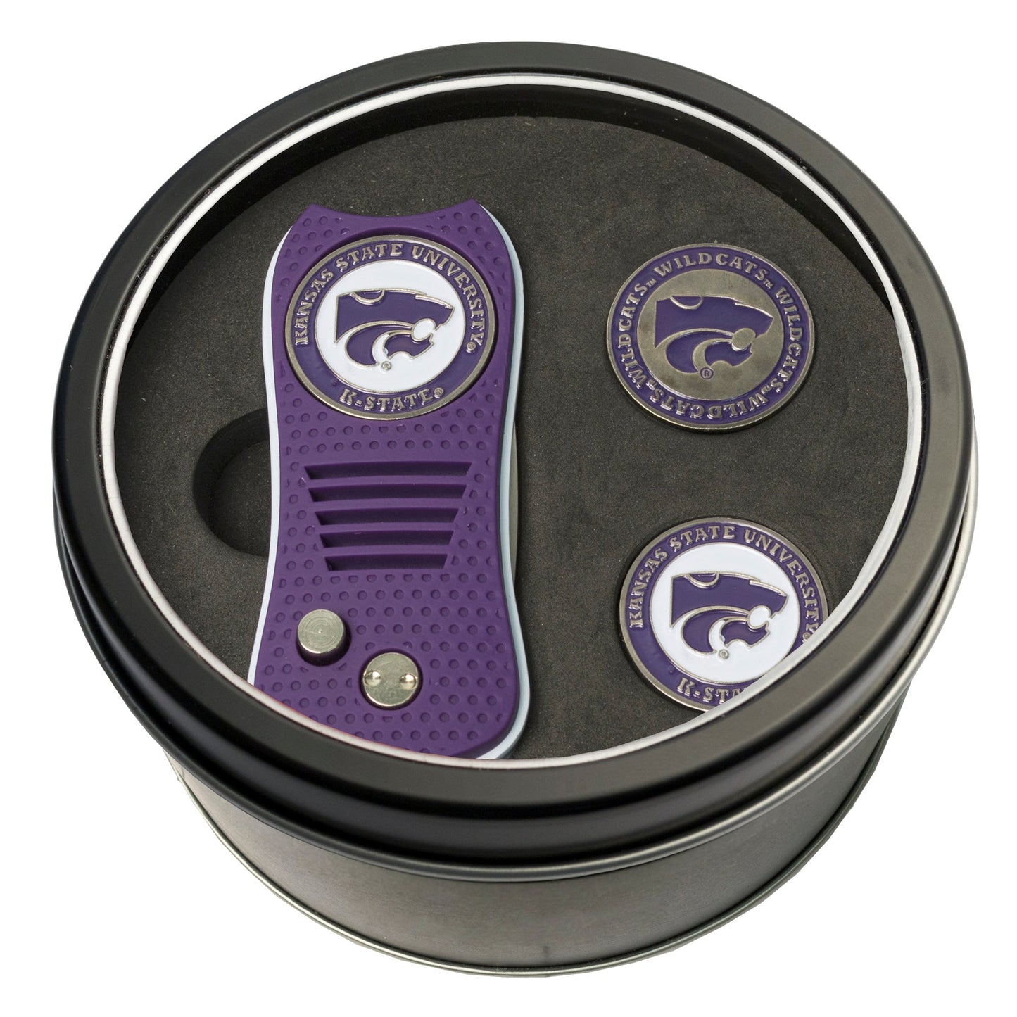 Team Golf Kansas St Golf Gift Sets - Tin - Divot Tool & 2 Markers -