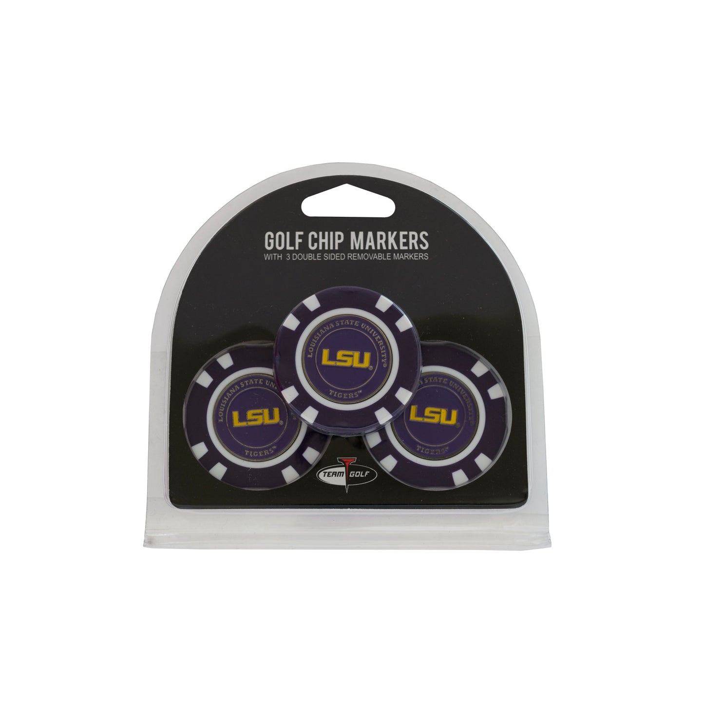 Team Golf LSU Ball Markers - 3 Pack Golf Chip Markers -