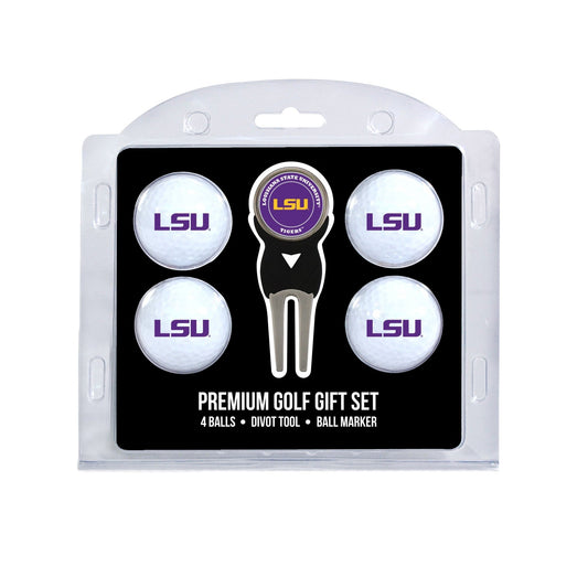 Team Golf LSU Golf Gift Sets - 4 Ball Gift Set -
