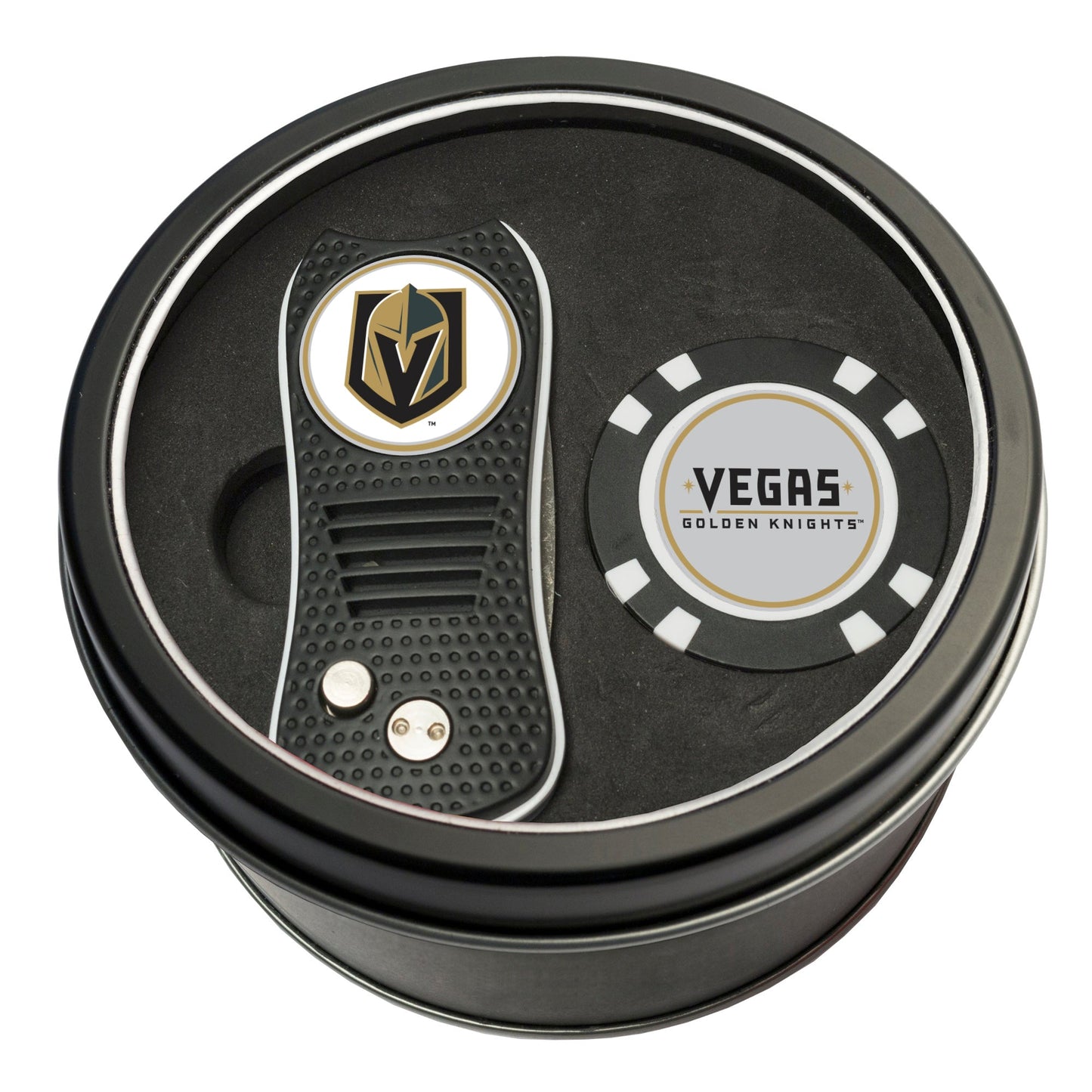 Team Golf LV Knights Golf Gift Sets - Tin - Divot Tool & Poker Chip -