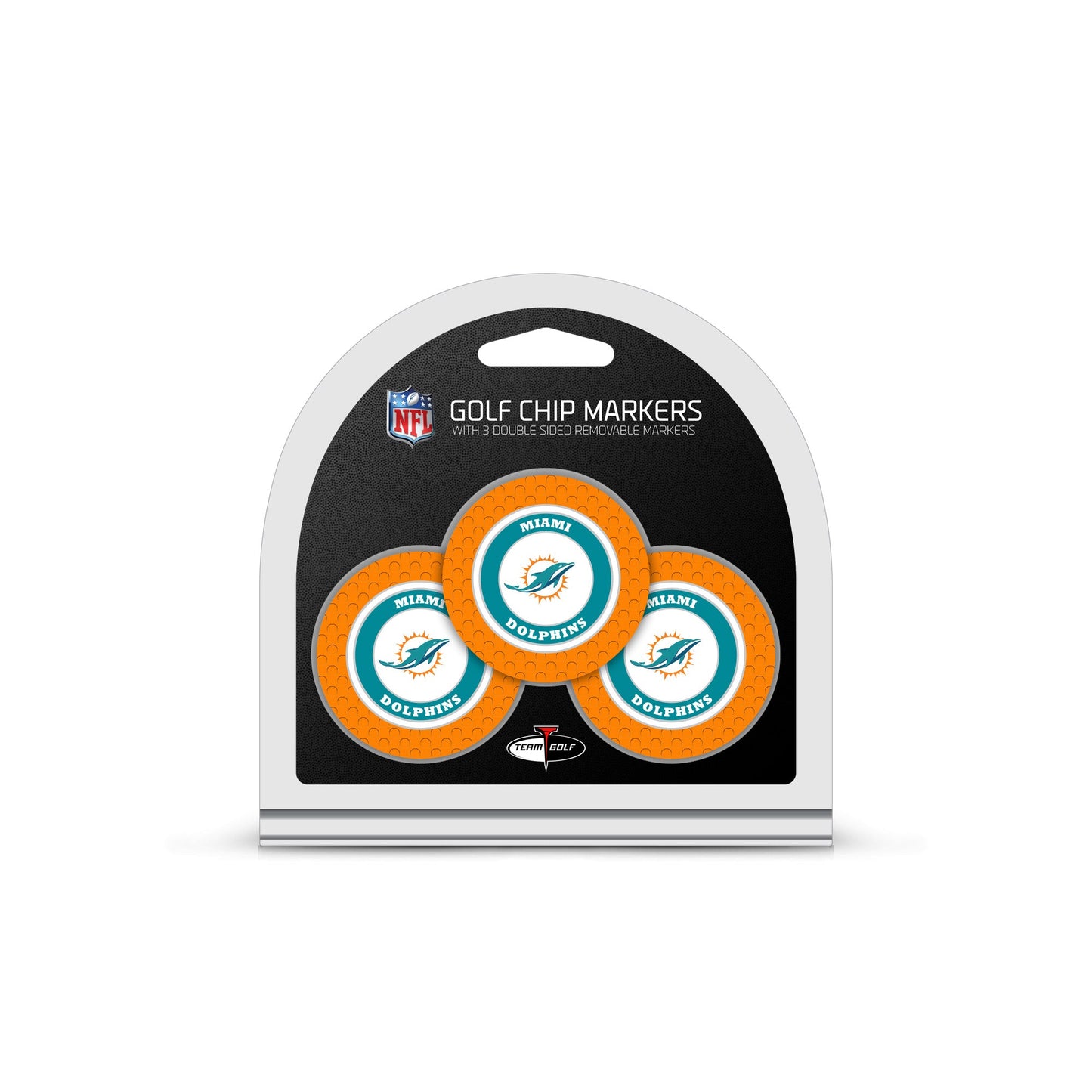 Team Golf MIA Dolphins Ball Markers - 3 Pack Golf Chip Markers -