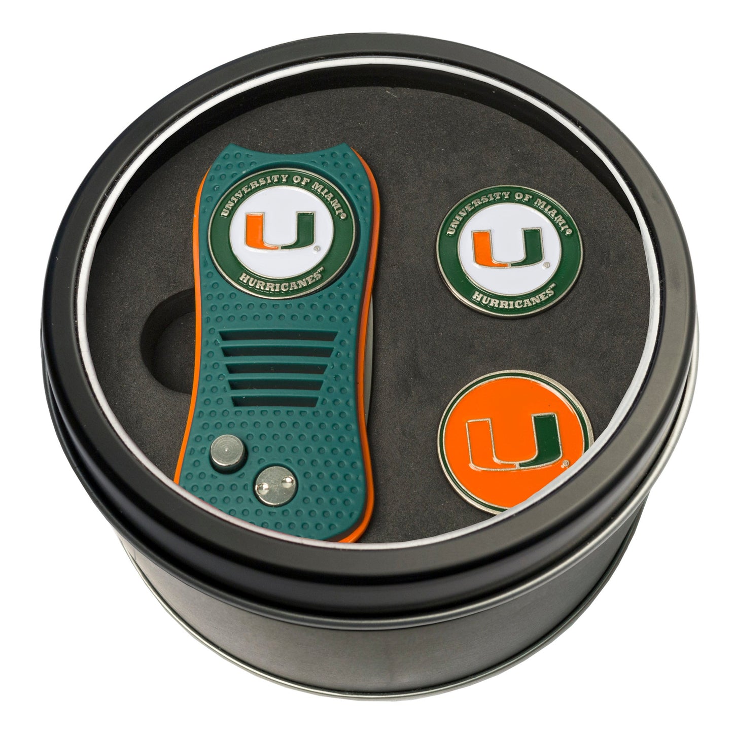 Team Golf Miami Golf Gift Sets - Tin - Divot Tool & 2 Markers -