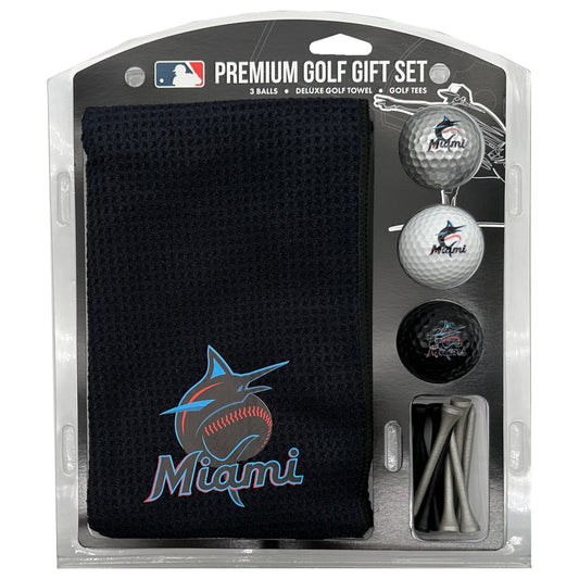 Team Golf Miami Marlins Golf Gift Sets - Microfiber Towel Gift Set - Color -