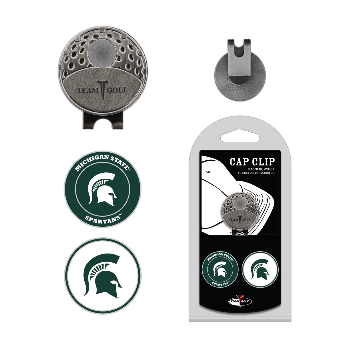 Team Golf Michigan St Ball Markers - Hat Clip - 2 markers -