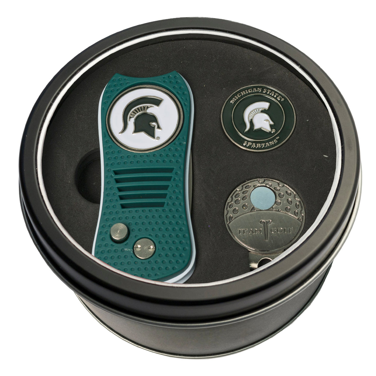 Team Golf Michigan St Golf Gift Sets - Tin - Divot Tool & Hat Clip -