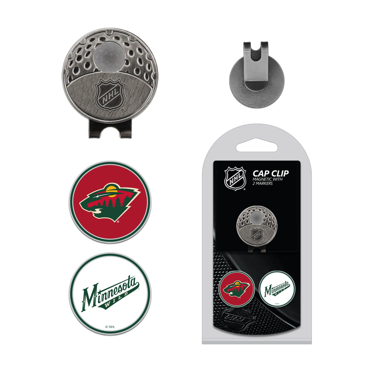 Team Golf MIN Wild Ball Markers - Hat Clip w 2 Ball Markers -