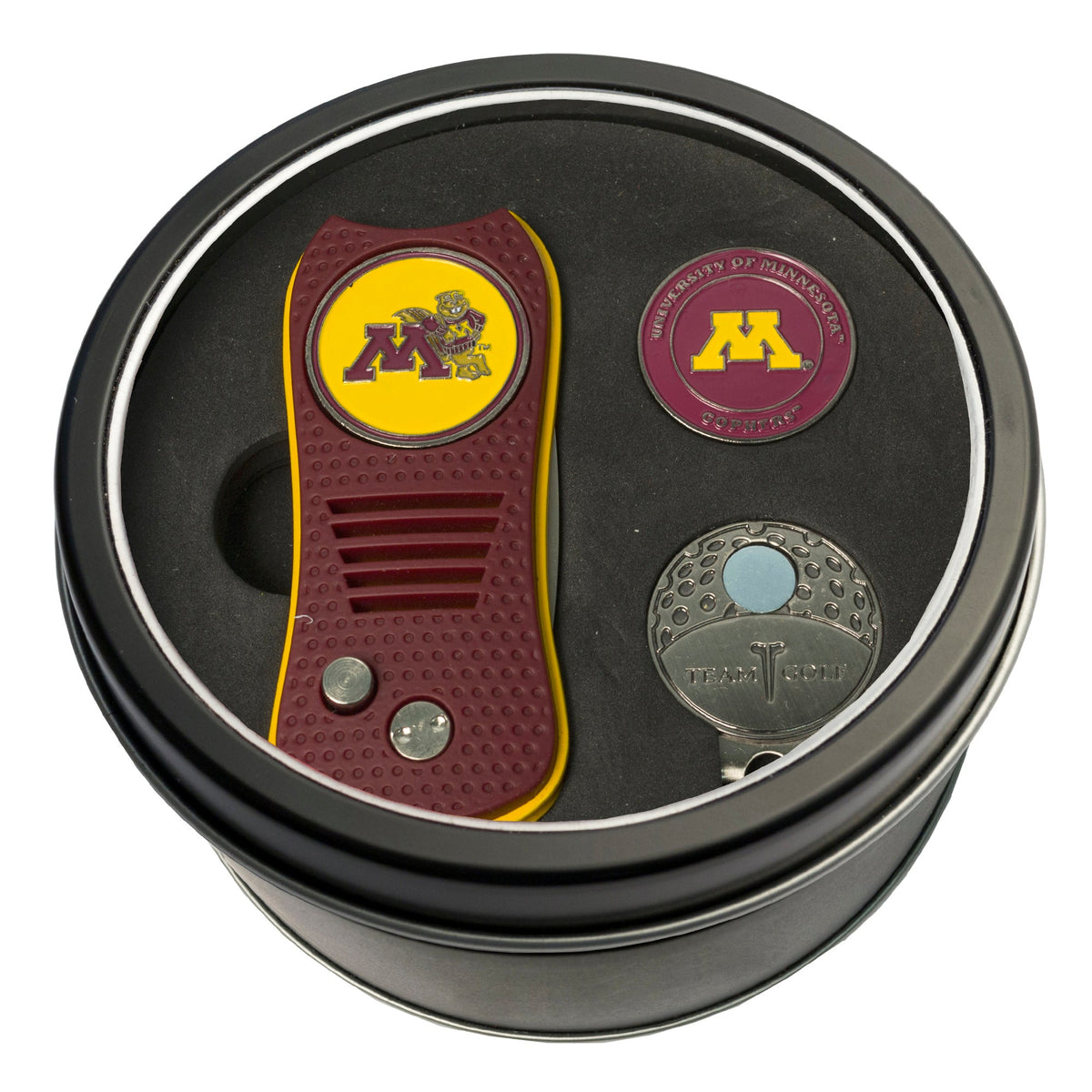 Team Golf Minnesota Golf Gift Sets - Tin - Divot Tool & Hat Clip -