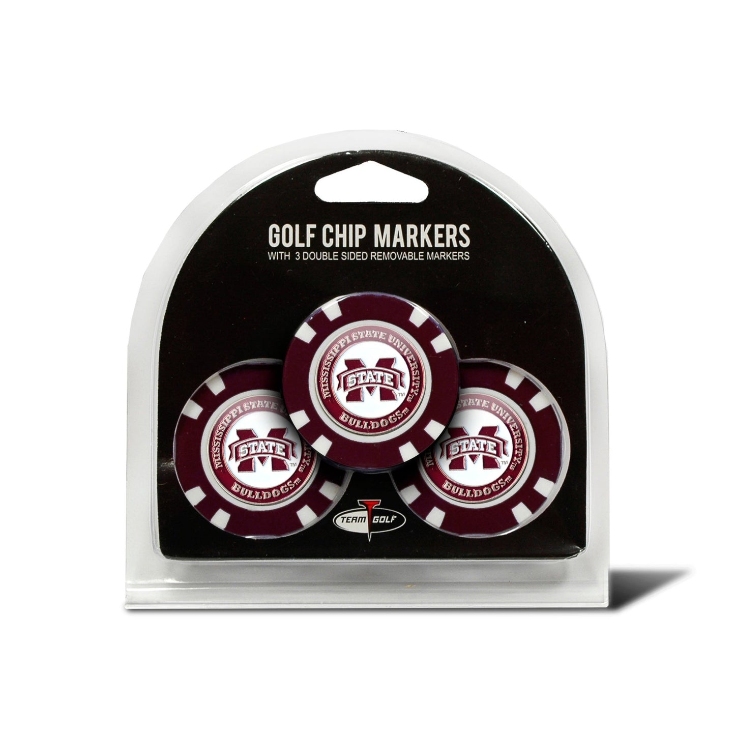 Team Golf Mississippi St Ball Markers - 3 Pack Golf Chip Markers -