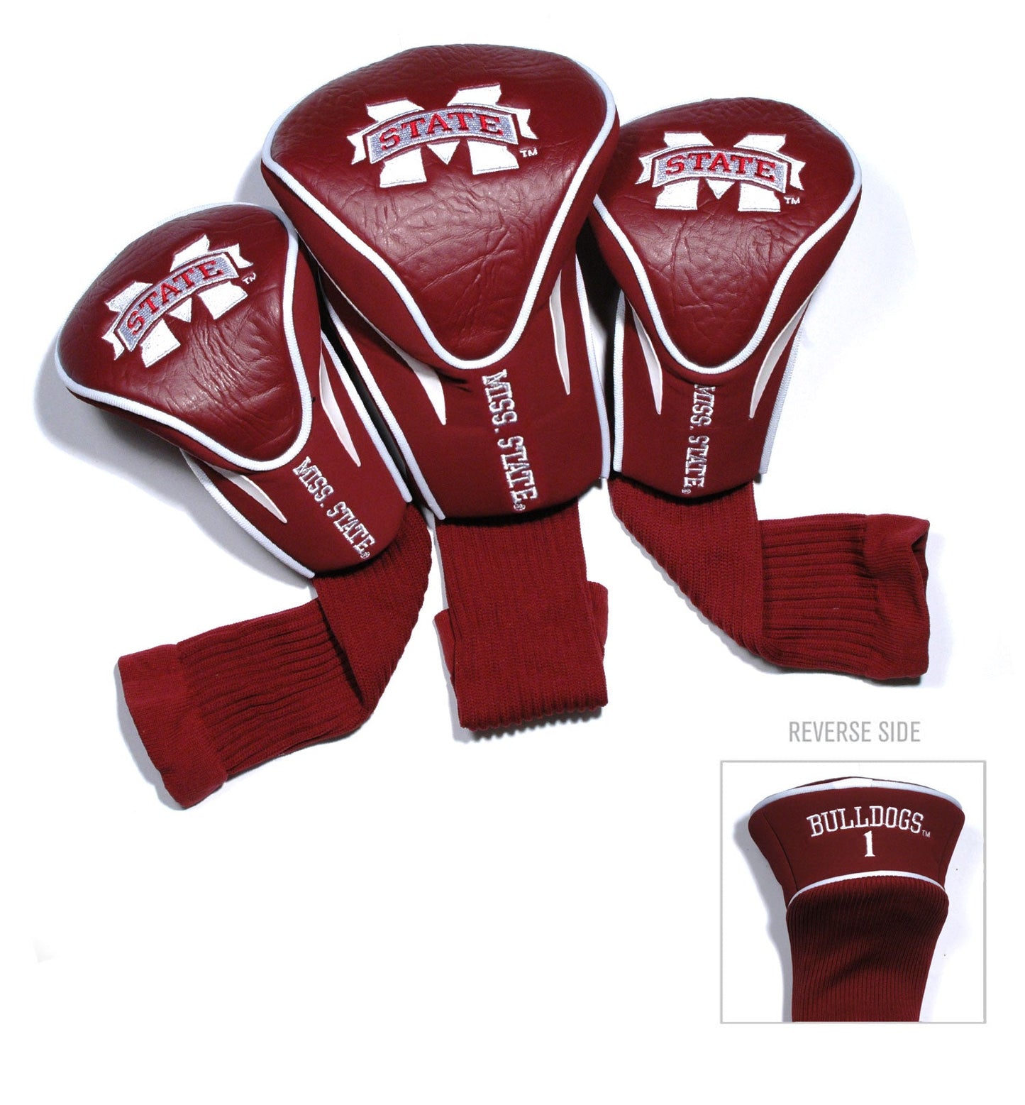 Team Golf Mississippi St DR/FW Headcovers - 3 Pack Contour - Embroidered