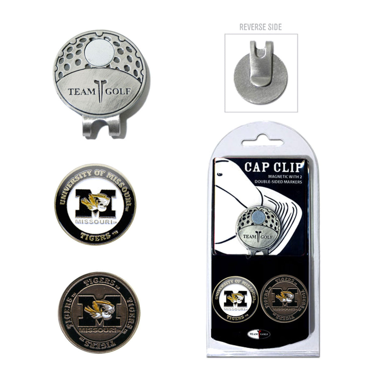 Team Golf Missouri Ball Markers - Hat Clip - 2 markers -