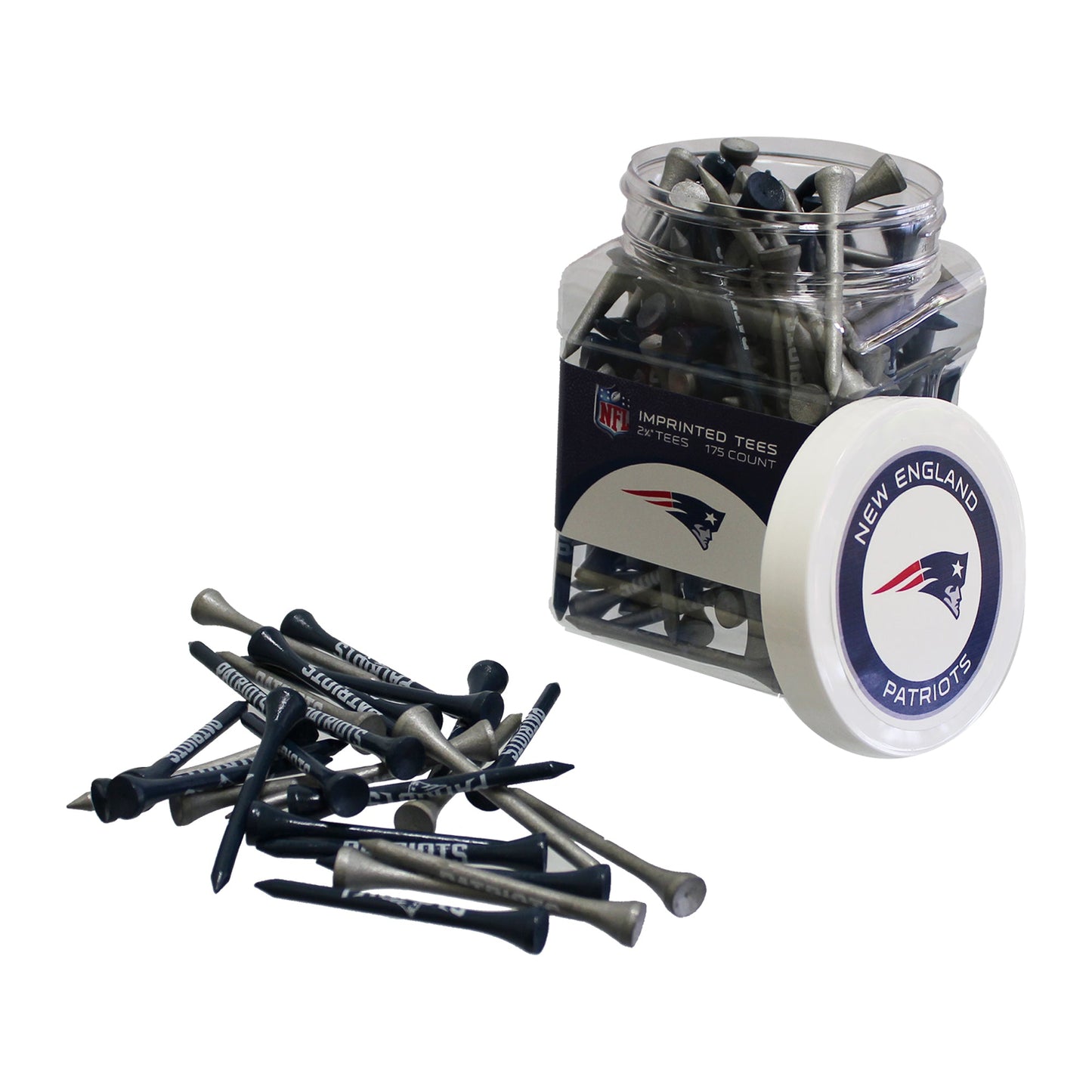 Team Golf NE Patriots Golf Tees - 175 Tee Jar -