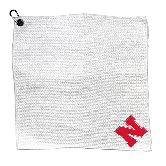 Team Golf Nebraska Golf Towels - Microfiber 15X15 White -