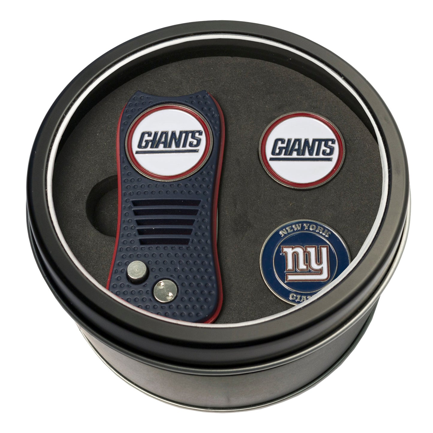 Team Golf New York Giants Golf Gift Sets - Tin-Divot Tool & 2 Markers -