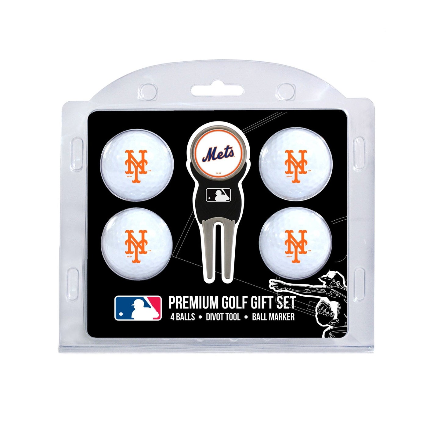 Team Golf New York Mets Golf Gift Sets - 4 Ball Gift Set -