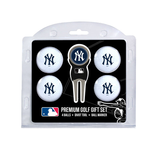 Team Golf New York Yankees Golf Gift Sets - 4 Ball Gift Set -