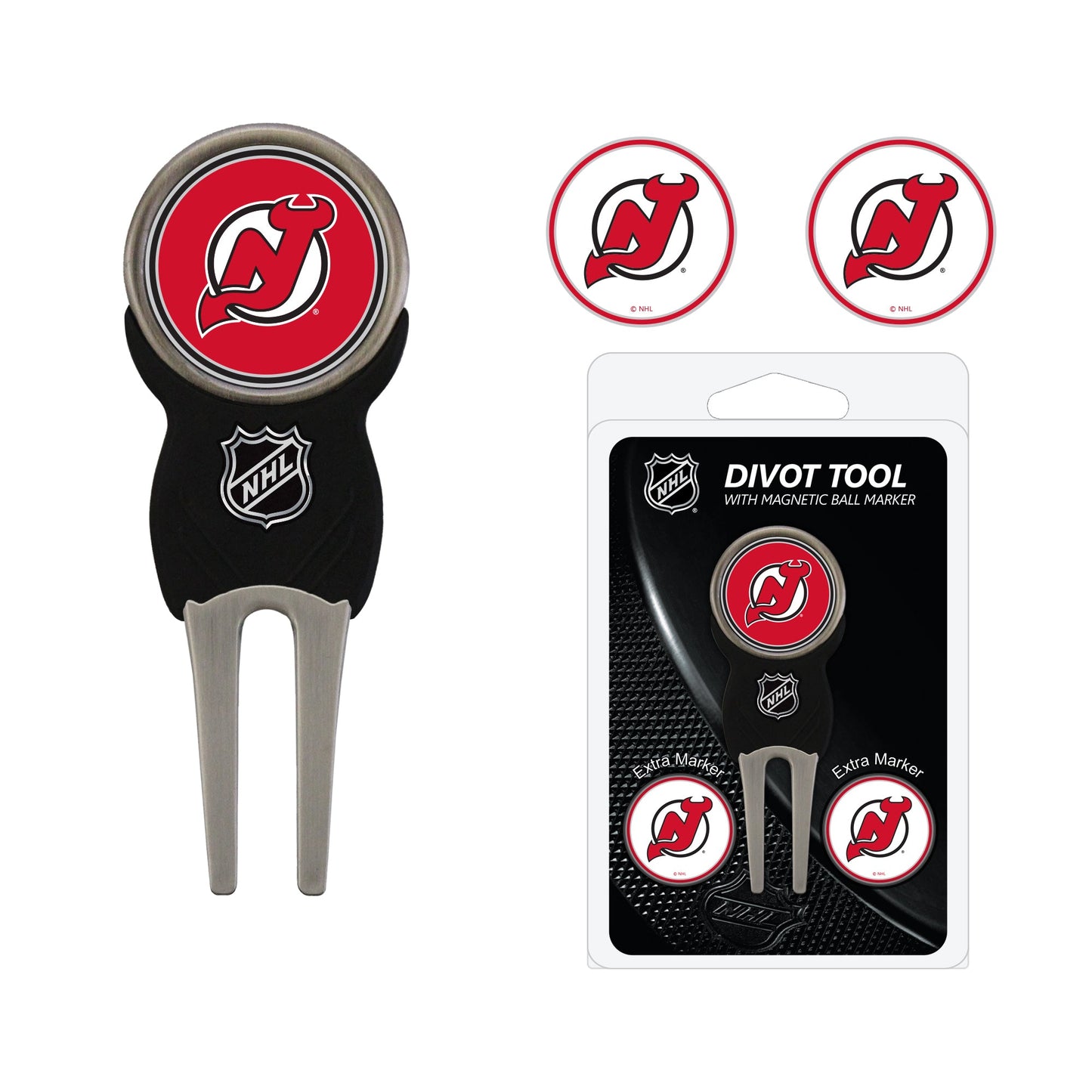 Team Golf NJ Devils Divot Tools - Signature Divot Tool Pack -