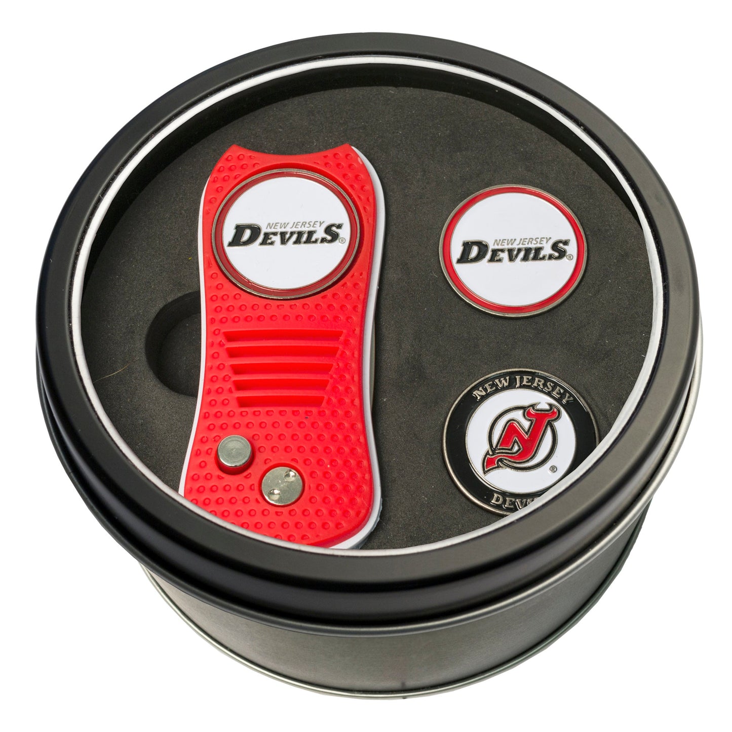 Team Golf NJ Devils Golf Gift Sets - Tin - Divot Tool & 2 Markers -