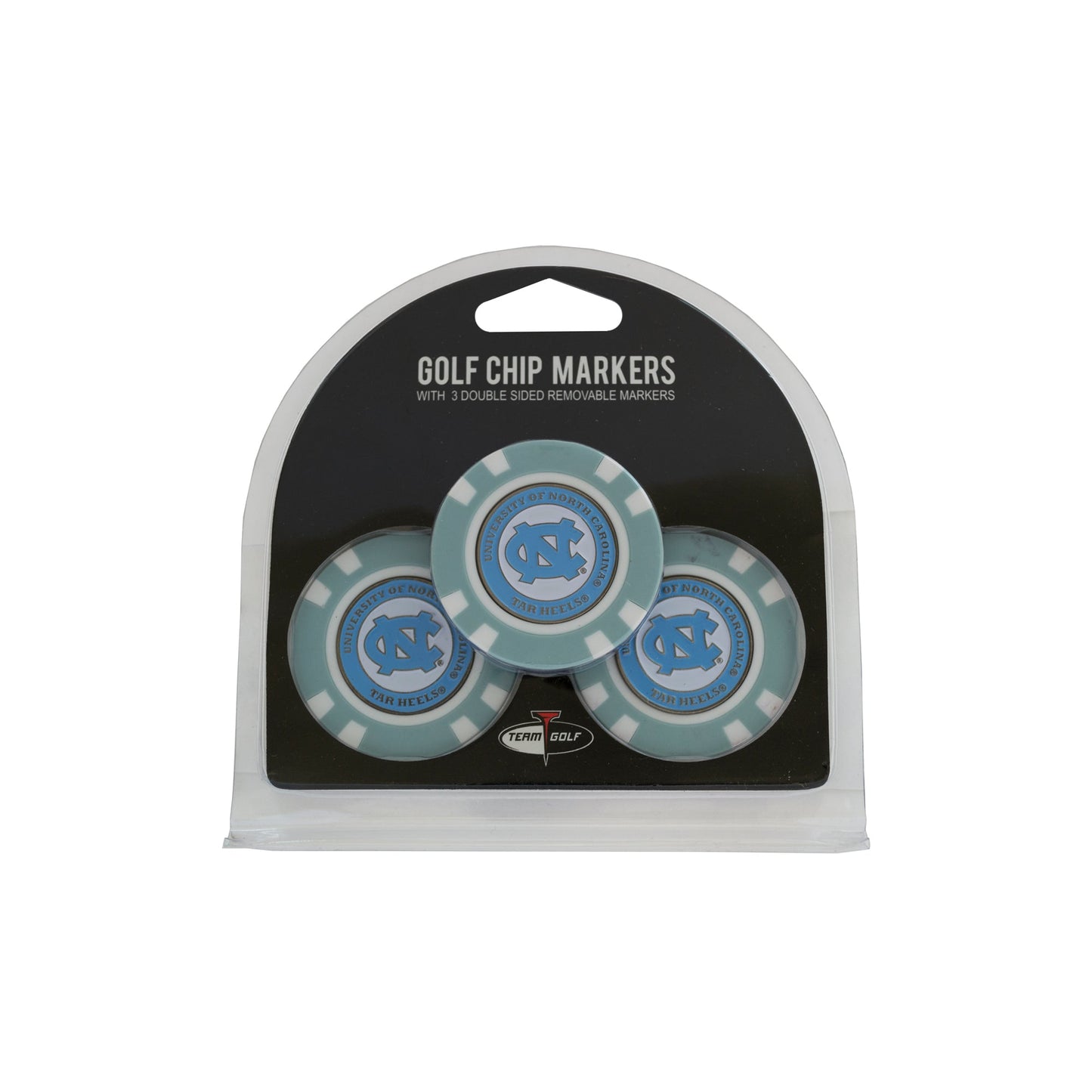 Team Golf North Carolina Ball Markers - 3 Pack Golf Chip Markers -