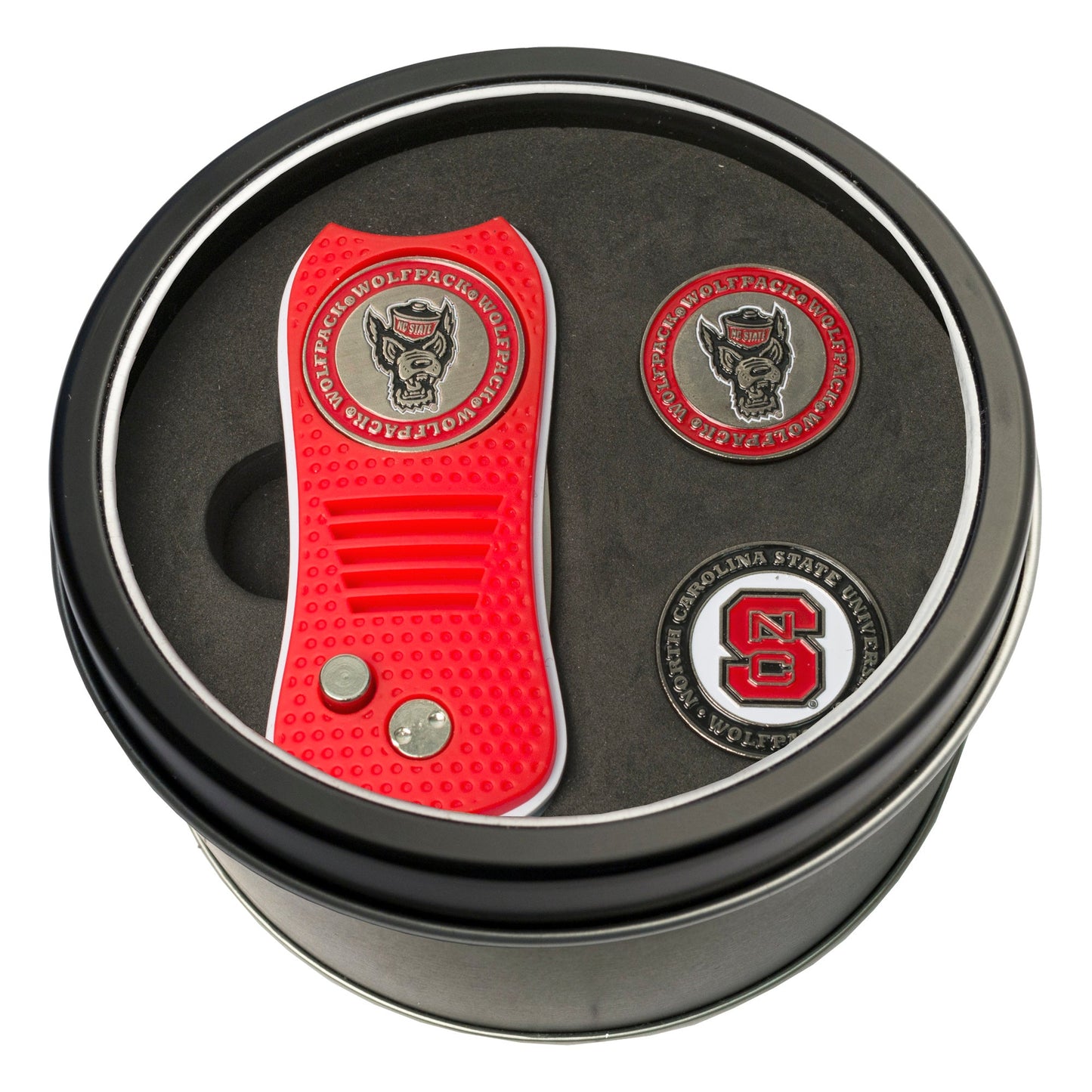 Team Golf North Carolina St Golf Gift Sets - Tin - Divot Tool & 2 Markers -